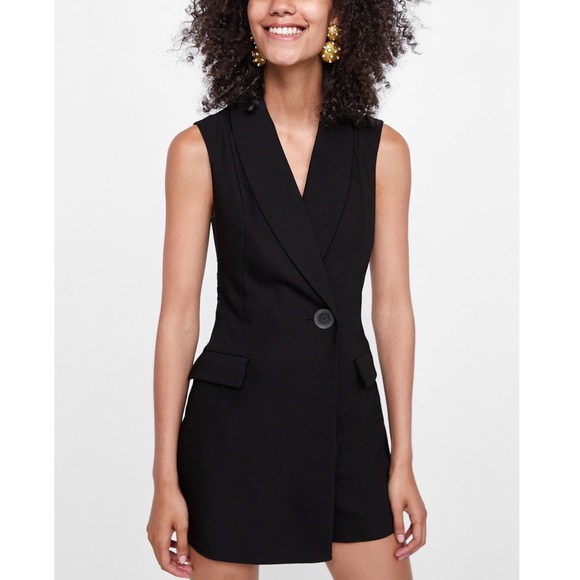 zara sleeveless blazer dress